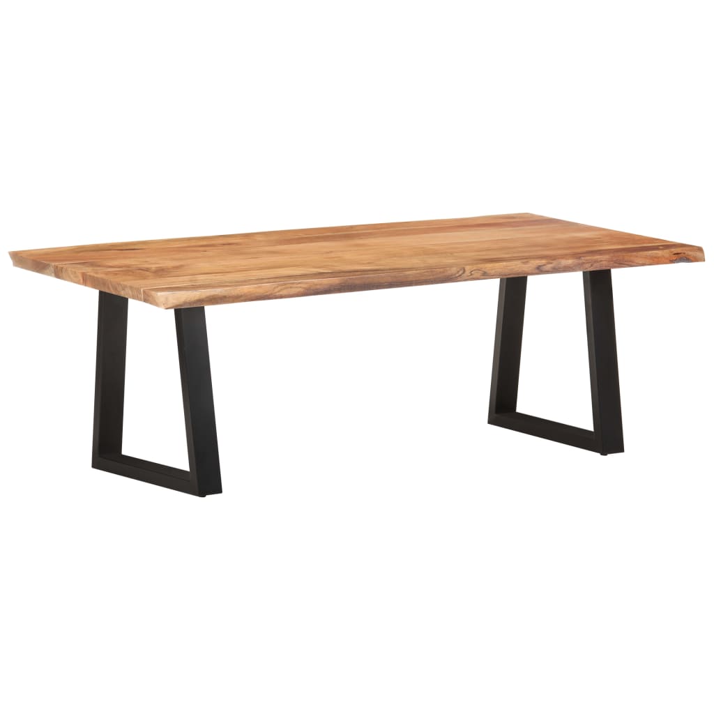 Măsuță cafea, muchii naturale, 115x60x40 cm, lemn masiv acacia