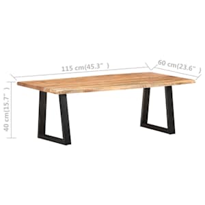 Konferenční stolek s živou hranou 115x60x40 cm masivní akácie - obrázek 7