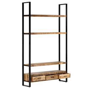 vidaXL Boekenkast 118x30x200 cm massief ruw mangohout