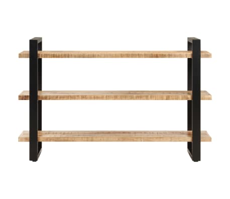vidaXL Ραφιέρα με 3 Ράφια 120 x 40 x 75 εκ. Ακατέργαστο Ξύλο Μάνγκο