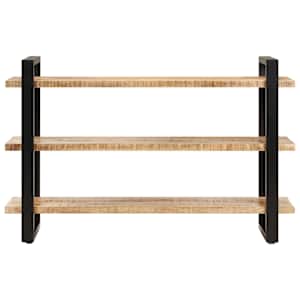 vidaXL Ραφιέρα με 3 Ράφια 120 x 40 x 75 εκ. Ακατέργαστο Ξύλο Μάνγκο