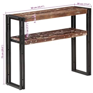 Konzolový stolek 90 x 30 x 75 cm masivní recyklované dřevo - obrázek 9