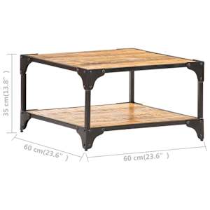 Konferenční stolek 60 x 60 x 35 cm masivní mangovníkové dřevo - obrázek 6