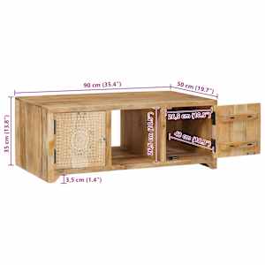Konferenční stolek 90 x 50 x 35 cm masivní mangovníkové dřevo - obrázek 11