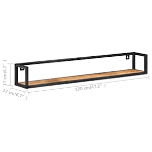 Nástěnné police 2 ks 1120 cm hrubé mangovníkové dřevo - obrázek 7