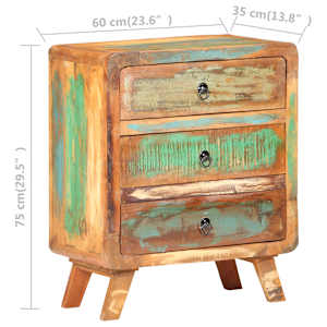 Příborník 60 x 35 x 75 cm masivní recyklované dřevo - obrázek 7