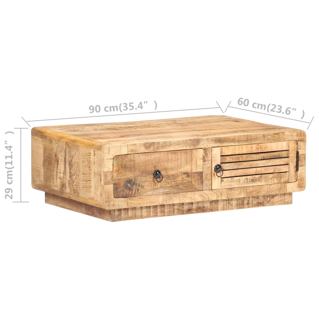 Konferenční stolek 90 x 60 x 29 cm hrubé mangovníkové dřevo