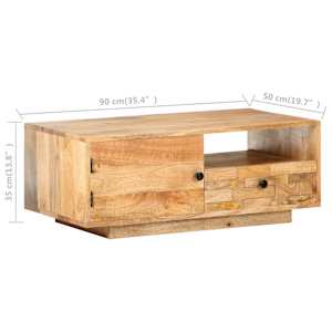 Konferenční stolek 90 x 50 x 35 cm masivní mangovníkové dřevo - obrázek 7