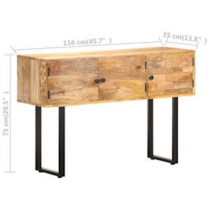 Příborník 116 x 35 x 75 cm masivní mangovníkové dřevo - obrázek 7