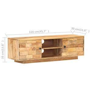 TV stolek 116 x 30 x 35 cm masivní mangovníkové dřevo - obrázek 8