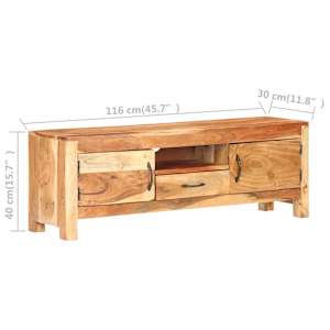 TV stolek 116 x 30 x 40 cm masivní akáciové dřevo - obrázek 8