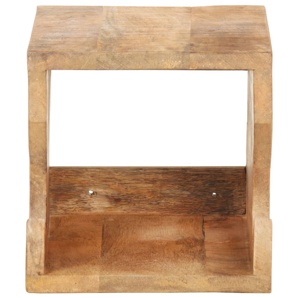 vidaXL Wandfietsenrek 35x25x25 cm massief ruw mangohout afbeelding