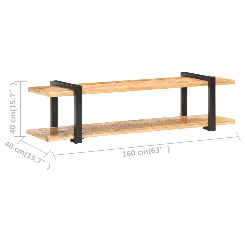 TV stolek 160 x 40 x 40 cm masivní hrubé mangovníkové dřevo