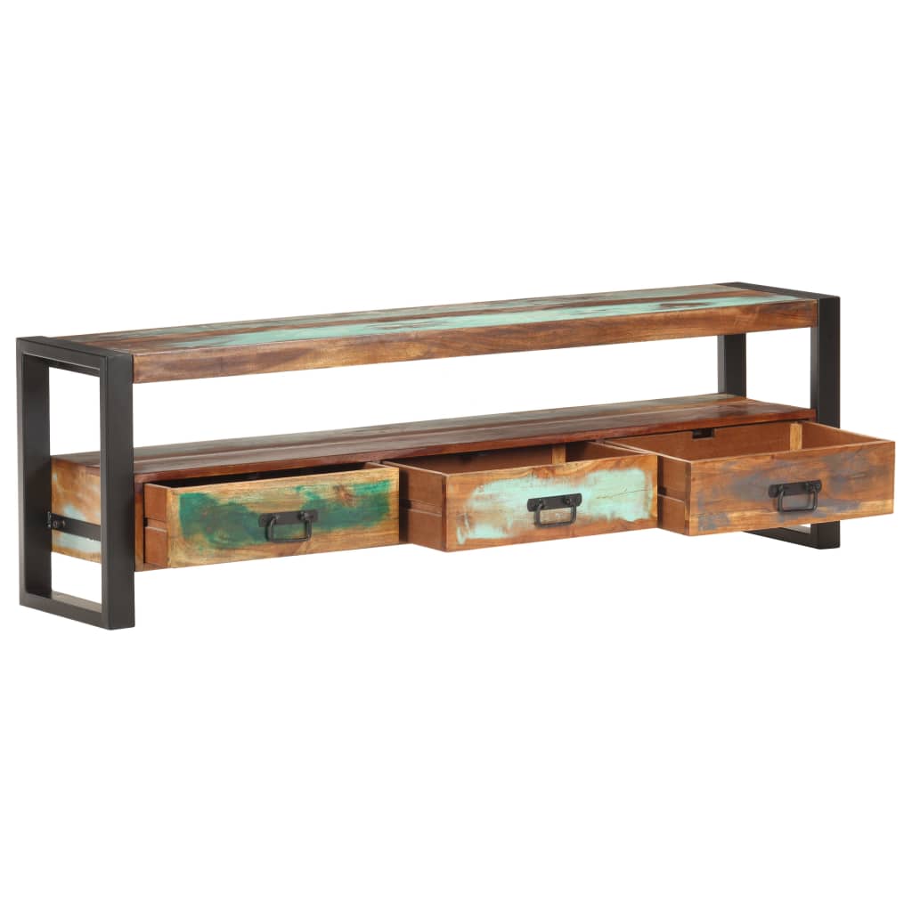 vidaXL Meuble TV 150x30x45 cm Bois de récupération massif