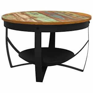 Konferenční stolek Ø 68 x 43 cm masivní recyklované dřevo - obrázek 2