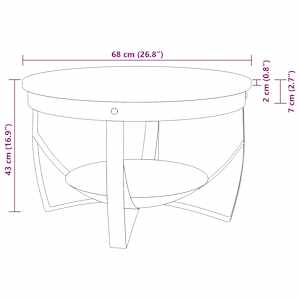 Konferenční stolek Ø 68 x 43 cm masivní recyklované dřevo - obrázek 13