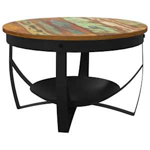 Konferenční stolek Ø 68 x 43 cm masivní recyklované dřevo - obrázek 7