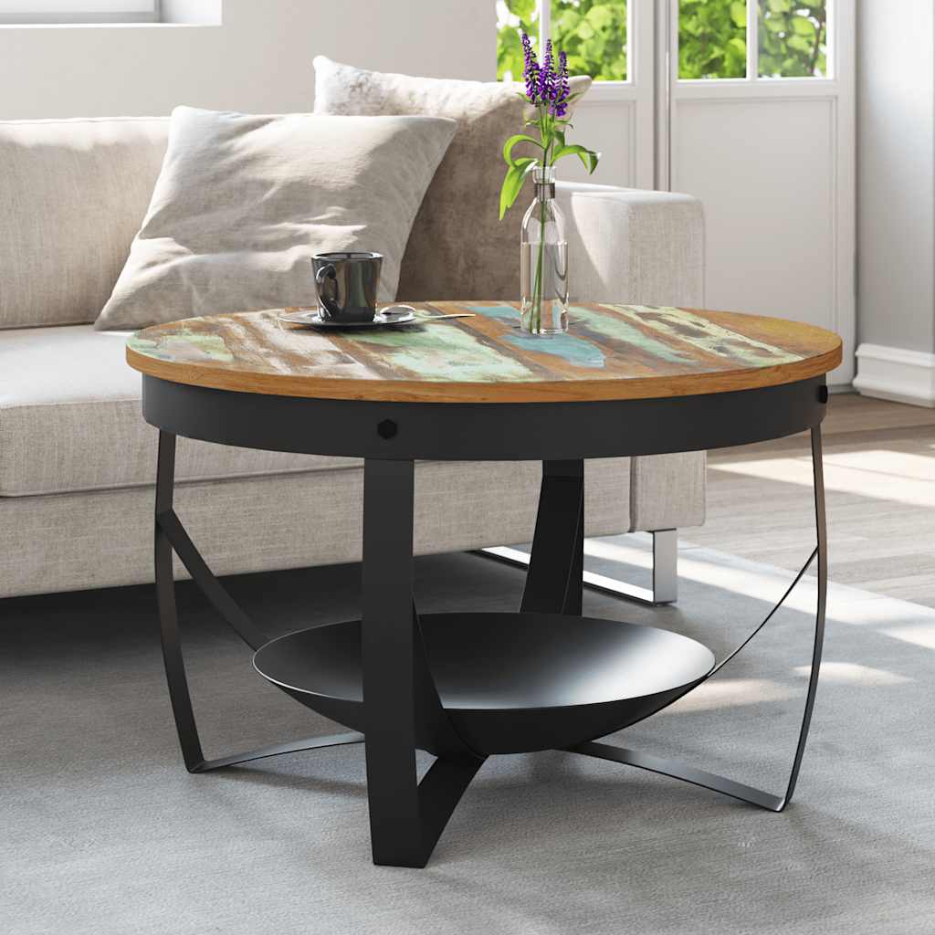 vidaXL Măsuță de cafea, Ø68x43 cm, lemn masiv reciclat