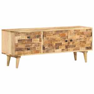 TV stolek černý 120 x 30 x 45 cm masivní mangovníkové dřevo - obrázek 1