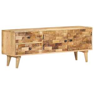 TV stolek černý 120 x 30 x 45 cm masivní mangovníkové dřevo - obrázek 12