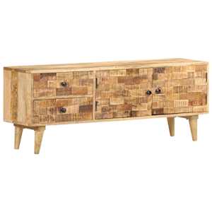 TV stolek černý 120 x 30 x 45 cm masivní mangovníkové dřevo - obrázek 13