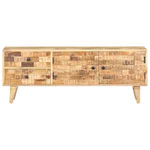 TV stolek černý 120 x 30 x 45 cm masivní mangovníkové dřevo - obrázek 3