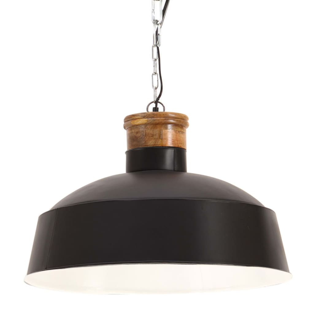 vidaXL Lampă suspendată industrială, negru, 58 cm, E27