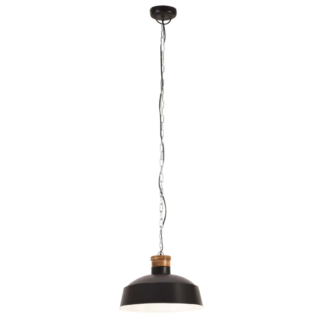 vidaXL Индустриална пенделна лампа, 58 см, черна, E27