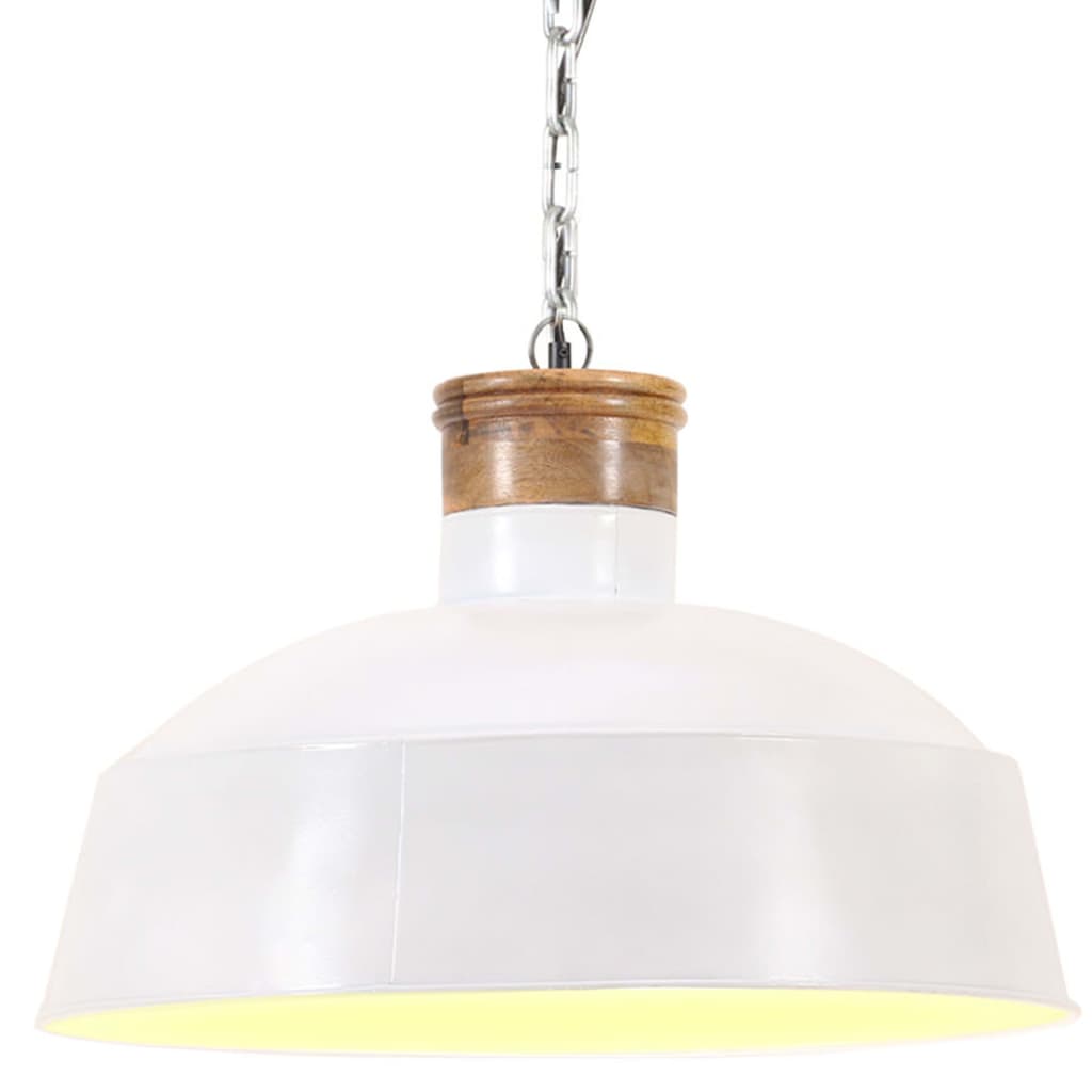 vidaXL Lampa suspendata industriala, alb, 58 cm, E27