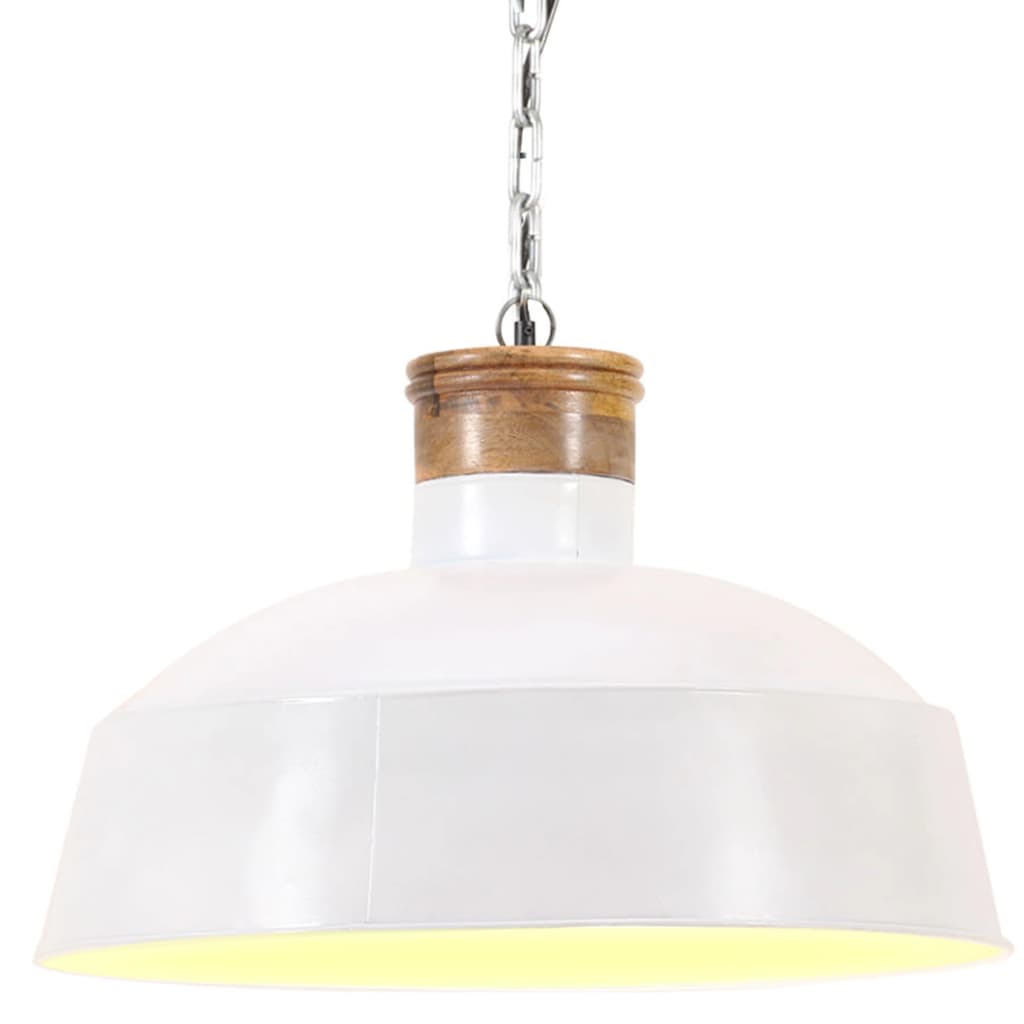vidaXL Lampă suspendată industrială, alb, 32 cm, E27 vidaxl.ro