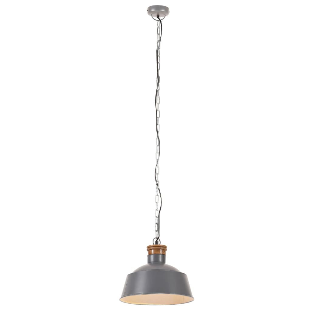 Lampă suspendată industrială, gri, 32 cm, E27