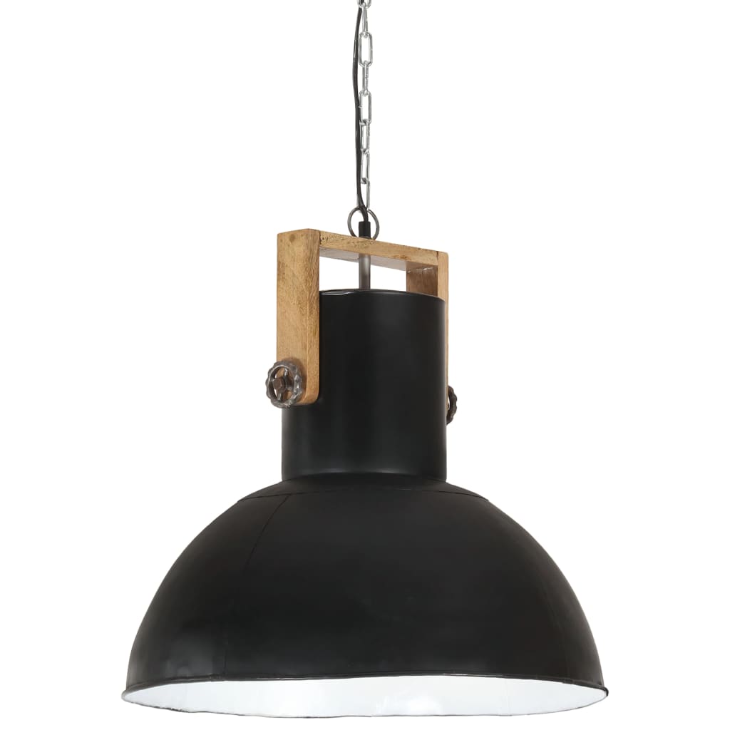 vidaXL Industrialna lampa wisząca, 25 W, czarna, okrągła, 52 cm, E27
