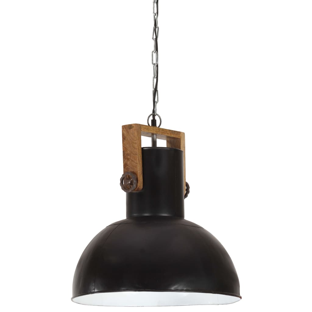 Hanglamp industrieel W 42 mangohout zwart | Cadeaumatch