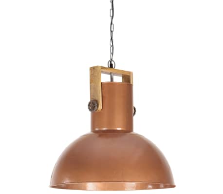 vidaXL Lampada Soffitto Industriale 25W Rame Rotonda in Mango 52cm E27