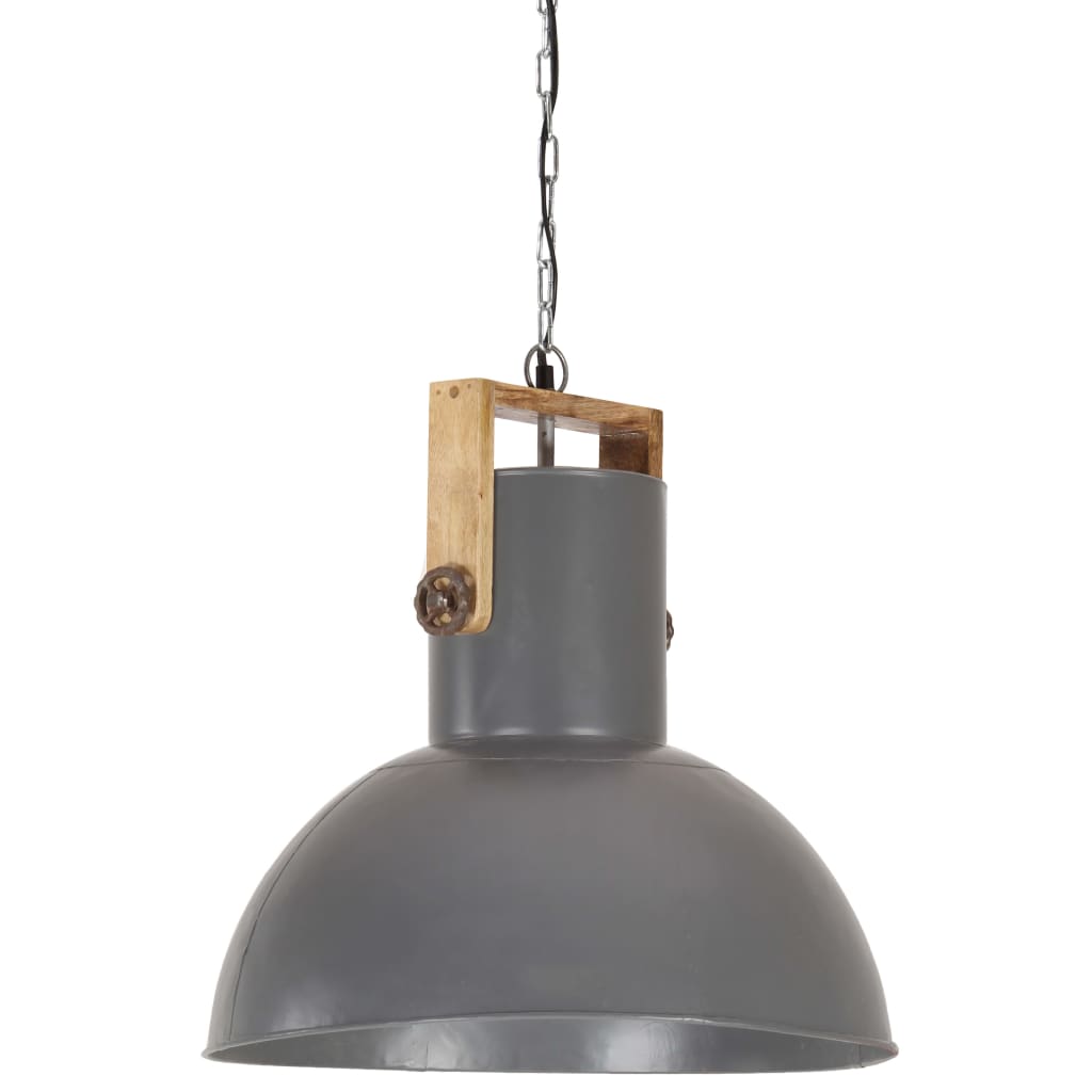 Lampă suspendată industrială 25 W gri, 52 cm, mango E27, rotund