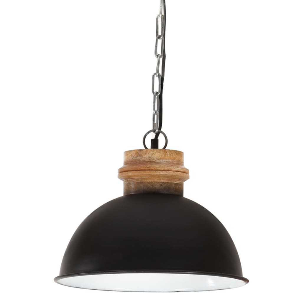 vidaXL Lampă suspendată industrială, 25 W, negru, 32 cm, mango E27 vidaXL imagine noua 2022