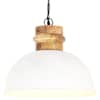 vidaXL t&ouml;&ouml;stuslik laelamp, valge, &uuml;mmargune, 42 cm E27, mangopuit