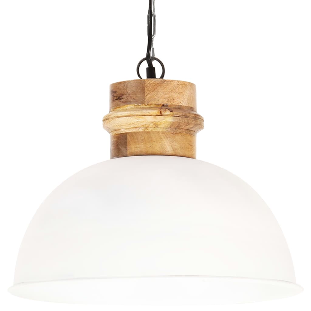 

vidaXL Hanglamp industrieel rond E27 42 cm massief mangohout wit