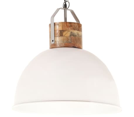 vidaXL Hanglamp industrieel rond E27 51 cm massief mangohout wit