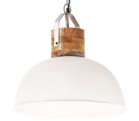 vidaXL Hanglamp industrieel rond E27 42 cm massief mangohout wit