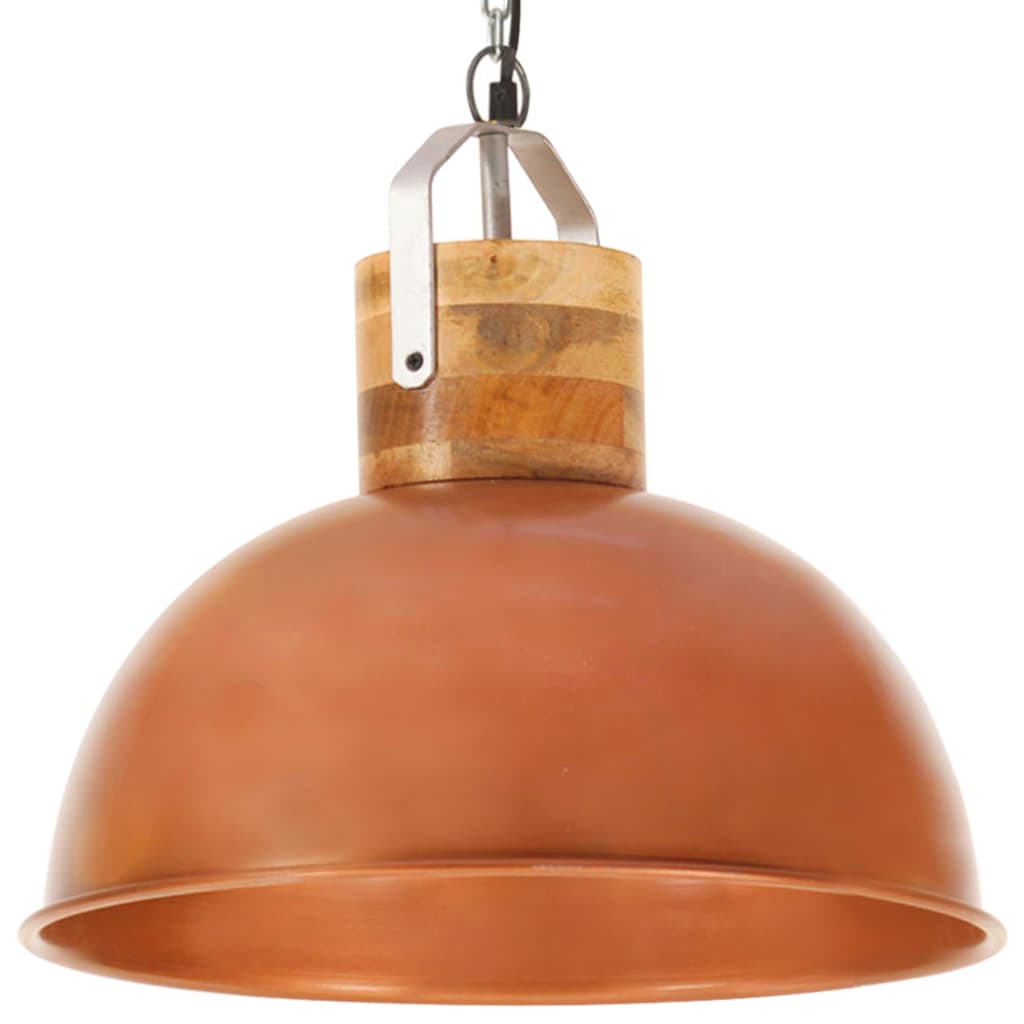 

vidaXL Hanglamp industrieel rond E27 42 cm mangohout koperkleurig