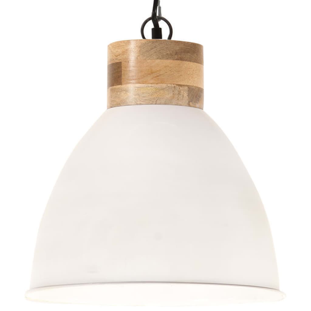 

vidaXL Hanglamp industrieel E27 46 cm ijzer en massief hout wit