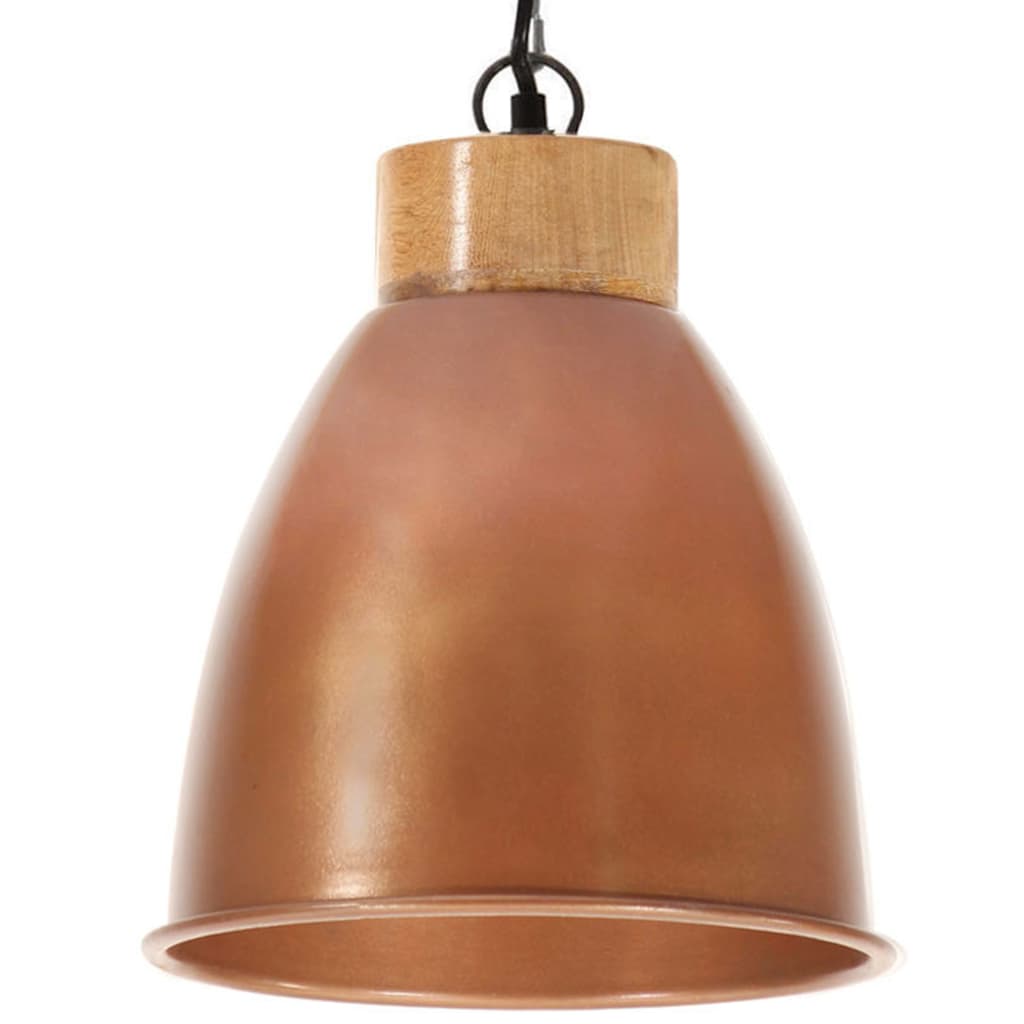 vidaXL Lampe suspendue industrielle Cuivre Fer et bois solide 23cm E27