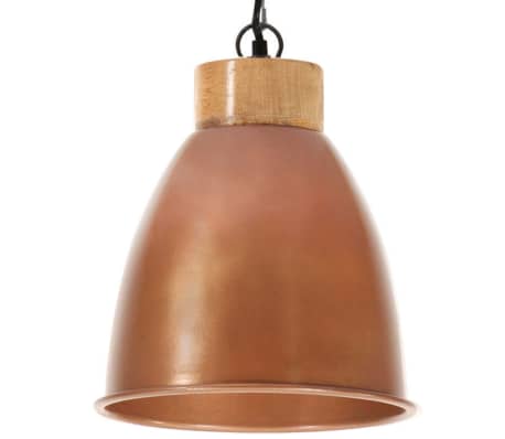 vidaXL Lampe suspendue industrielle Cuivre Fer et bois solide 23cm E27