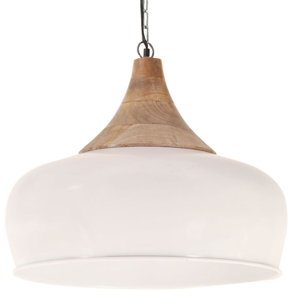 

vidaXL Hanglamp industrieel E27 45 cm ijzer en massief hout wit