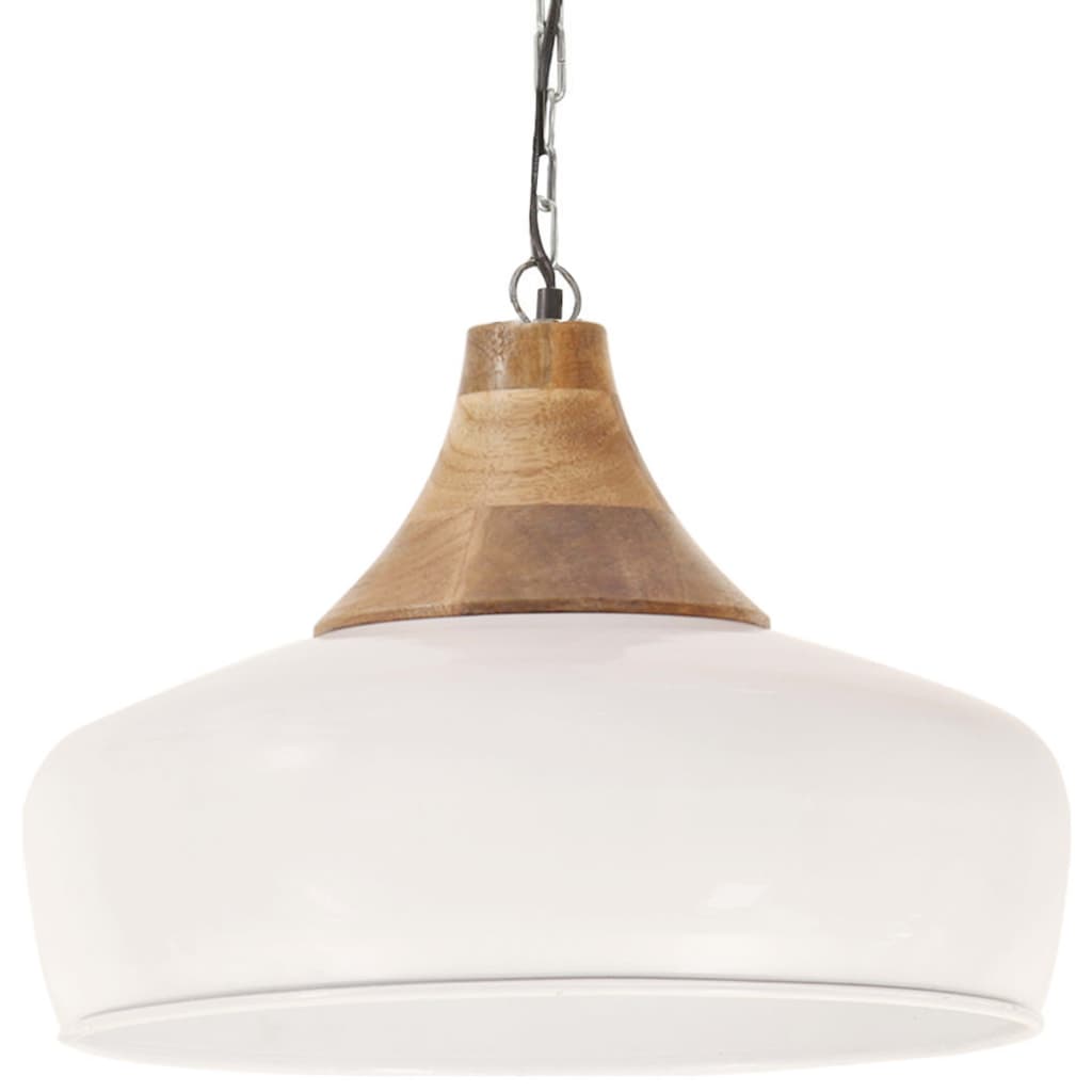 

vidaXL Hanglamp industrieel E27 35 cm ijzer en massief hout wit