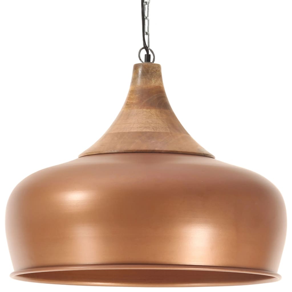 

vidaXL Hanglamp industrieel E27 45 cm ijzer en massief hout koperkleur