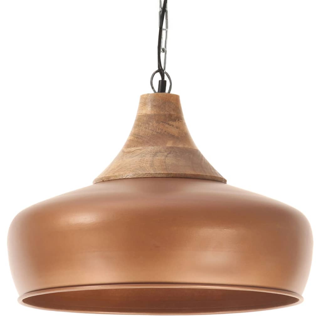 

vidaXL Hanglamp industrieel E27 35 cm ijzer en massief hout koperkleur