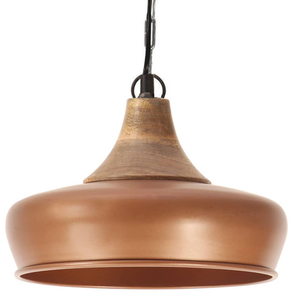 

vidaXL Hanglamp industrieel E27 26 cm ijzer en massief hout koperkleur