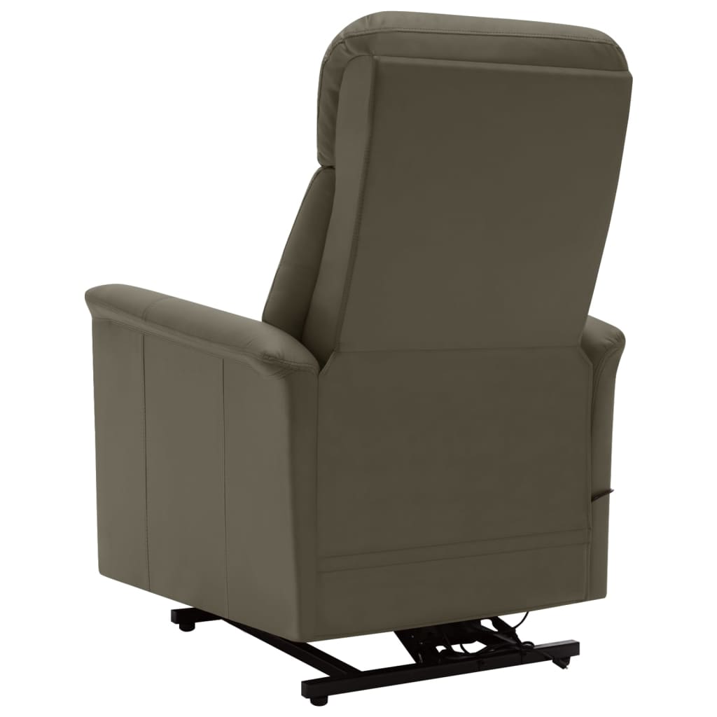 Fotoliu cu ridicare, antracit, piele ecologică